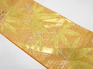 アンティーク　竹笹模様織り出し袋帯（着用可）